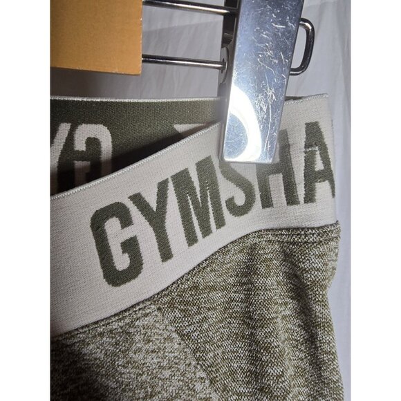Gymshark Flex Mid Rise Waist Spellout Leggings Green Size Medium - Picture 4 of 7